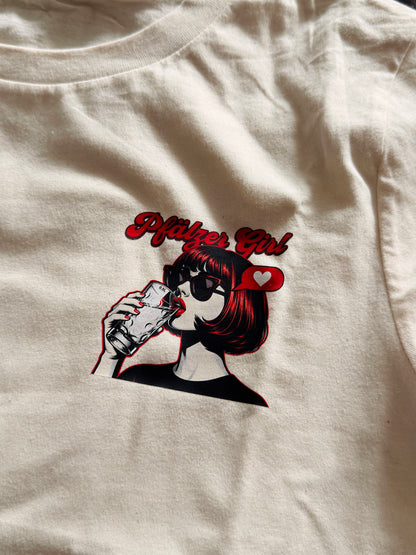 Pfälzer Girl Retro Damenshirt – Rückansicht – Bio-Streetwear aus der Pfalz | PFALZVIBE