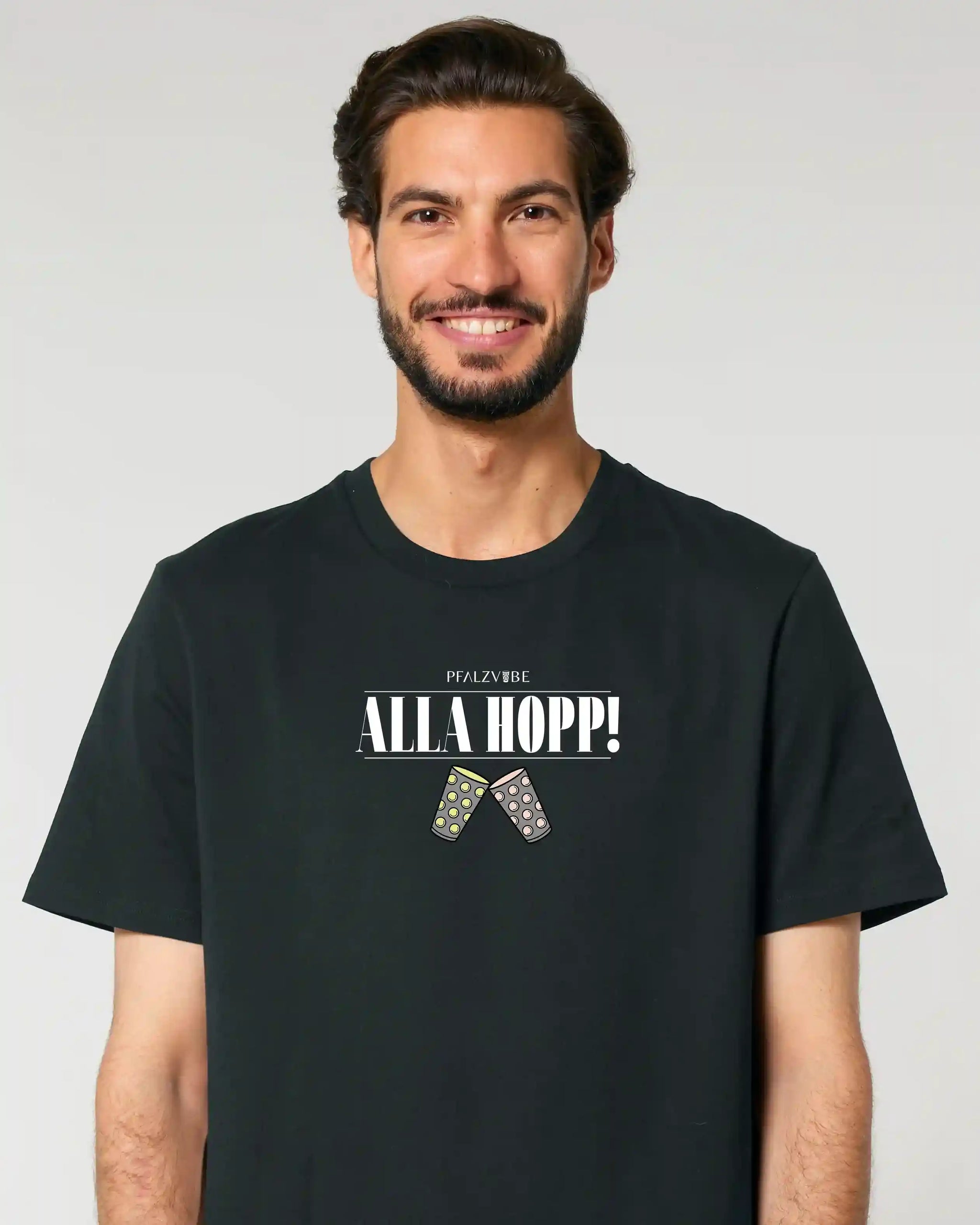 ALLA HOPP! T-Shirt – Detailansicht – Bio Pfaelzer Streetwear | PFALZVIBE