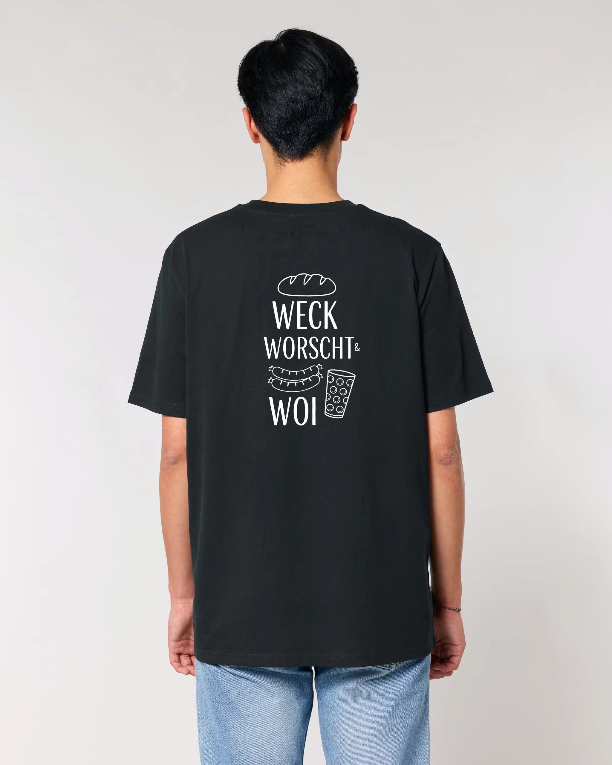 Weck Worscht & Woi - Rückenprint – Detailansicht – Bio Pfaelzer Streetwear | PFALZVIBE