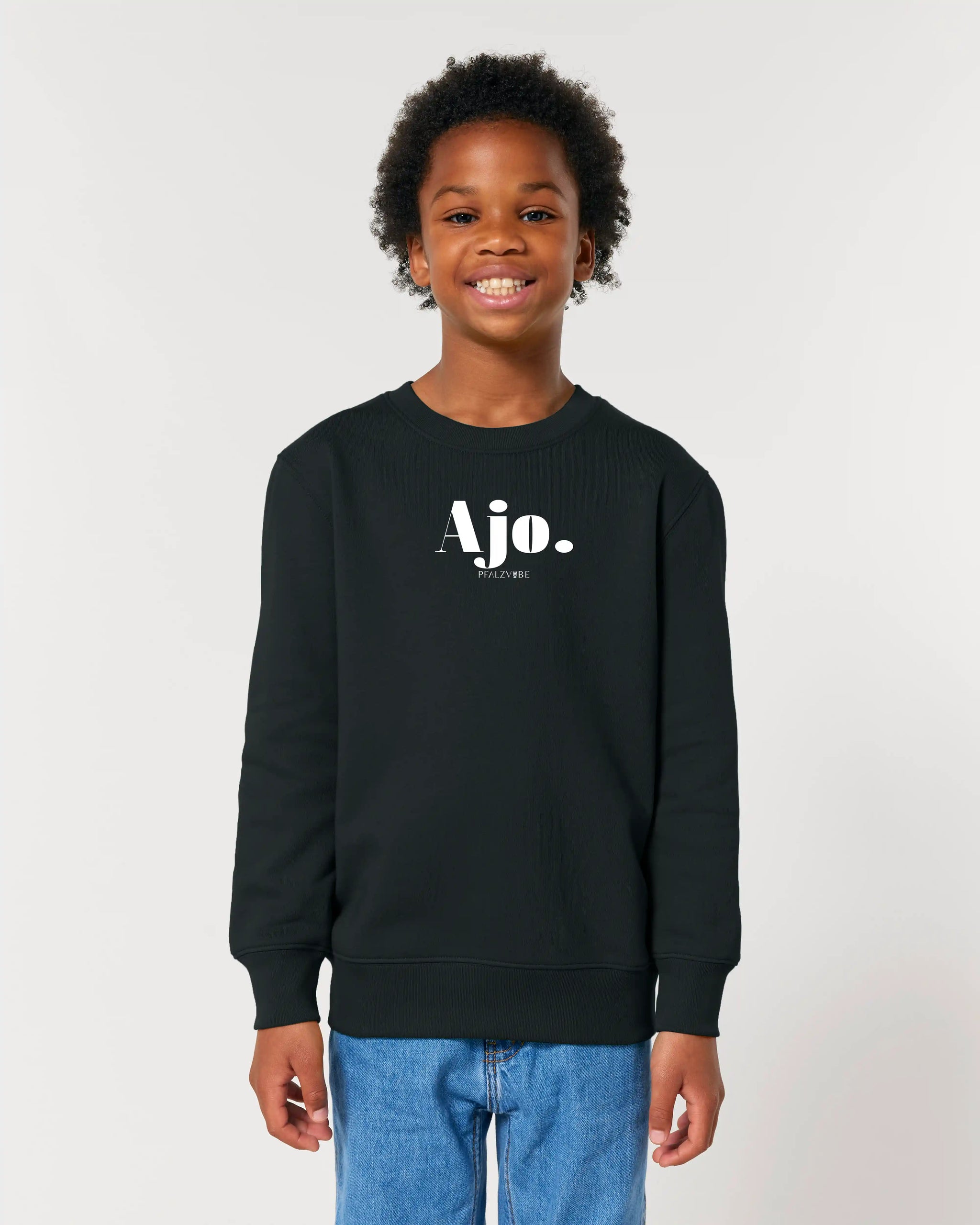 Ajo. Kinder Pullover – Frontansicht – Bio Pfaelzer Streetwear | PFALZVIBE