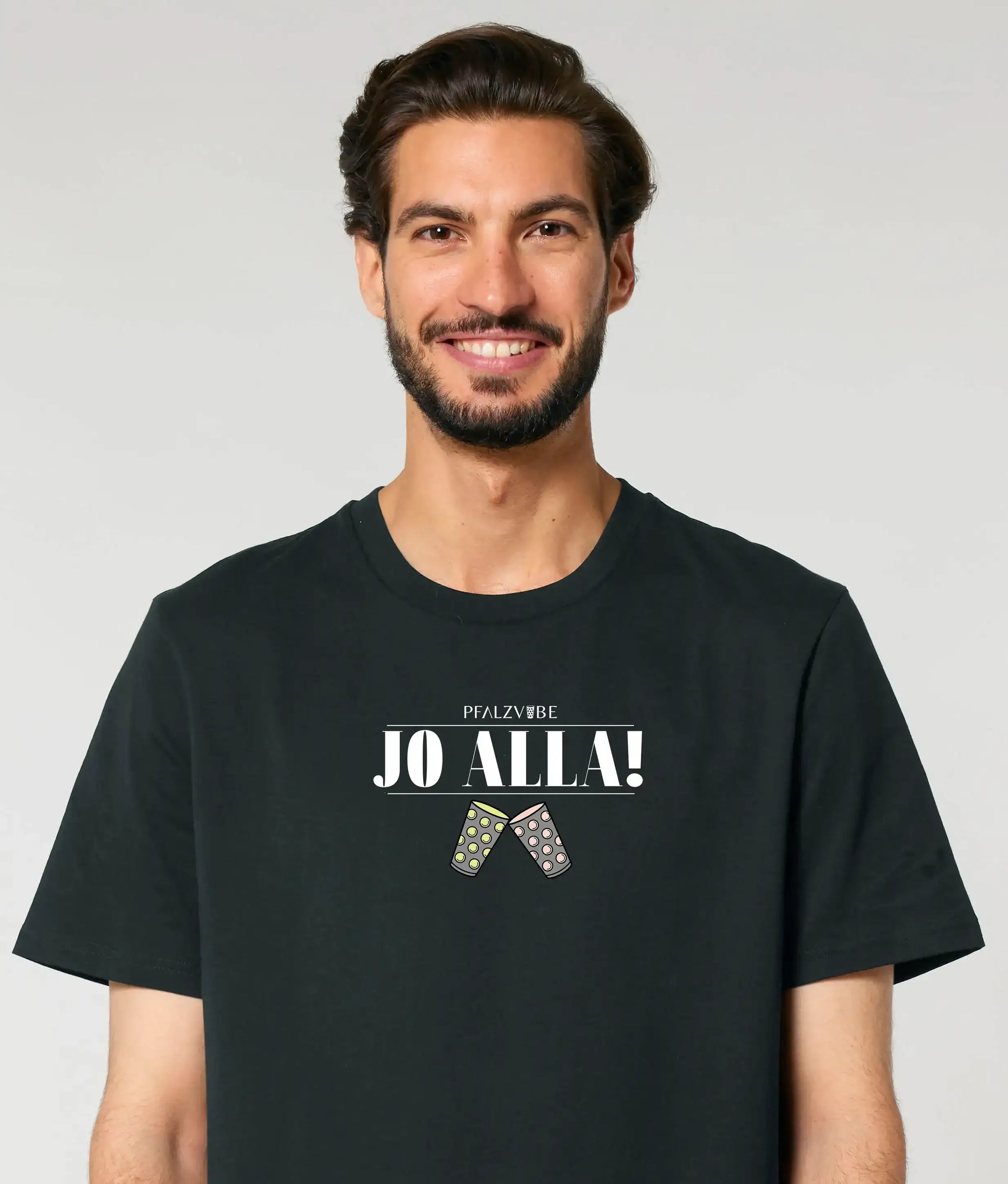 JO ALLA! T-Shirt – Frontansicht – Bio Pfaelzer Streetwear | PFALZVIBE