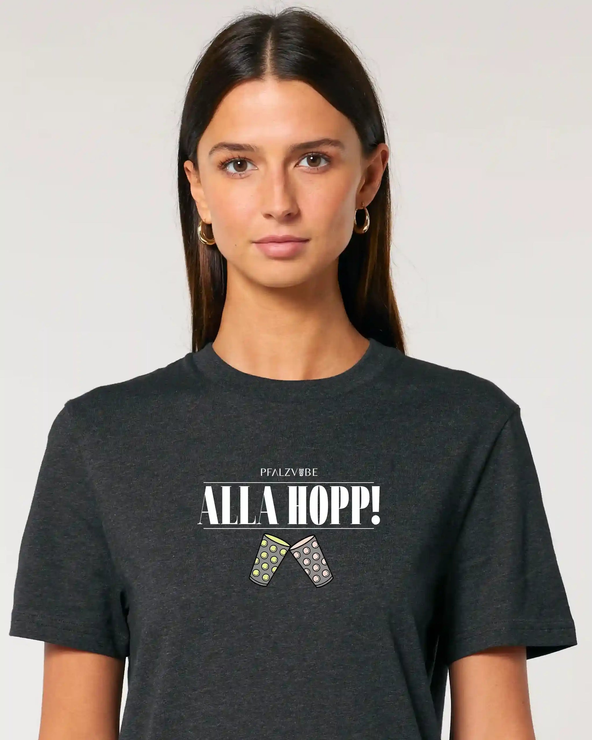 ALLA HOPP! T-Shirt – Frontansicht – Bio Pfaelzer Streetwear | PFALZVIBE