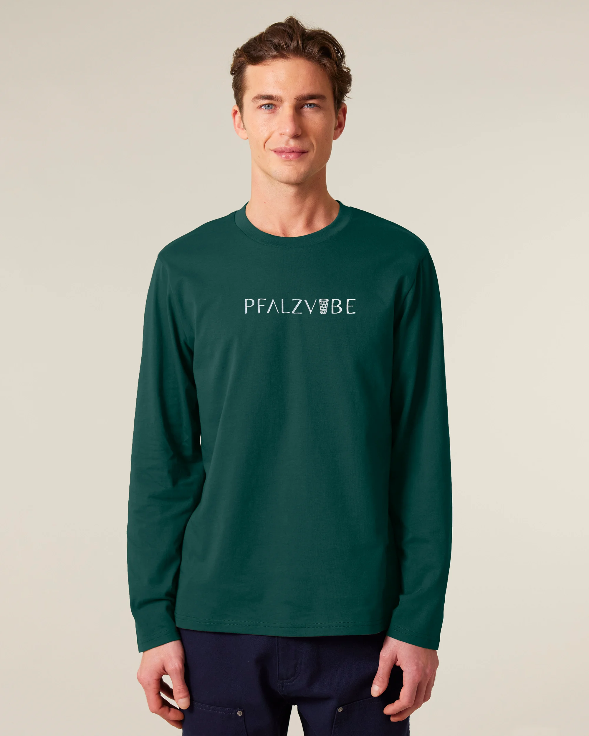 PFALZVIBE Premium Stick Langarmshirt – Produktbild – Bio Pfaelzer Streetwear | PFALZVIBE