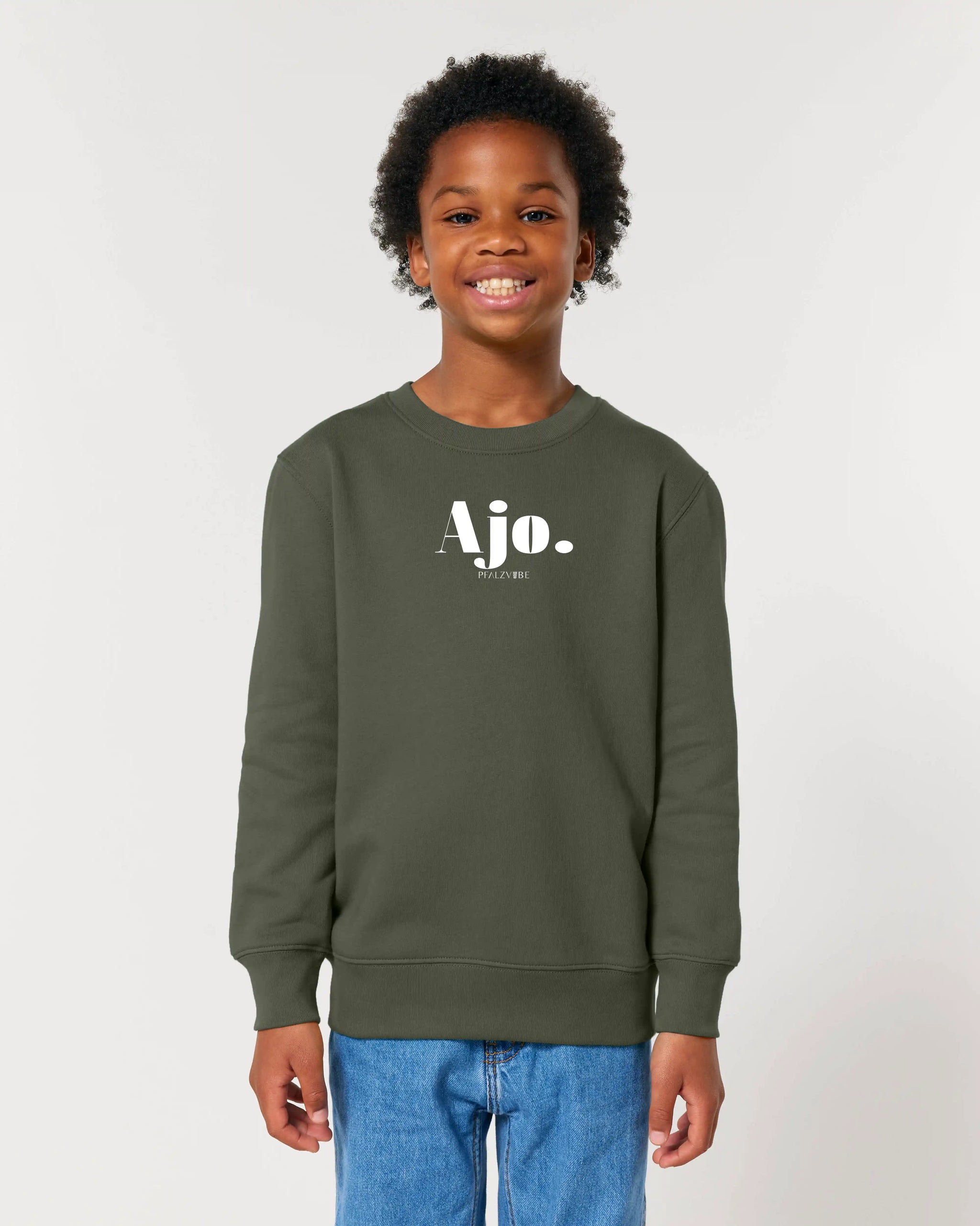 Ajo. Kinder Pullover – Seitenansicht – Bio Pfaelzer Streetwear | PFALZVIBE