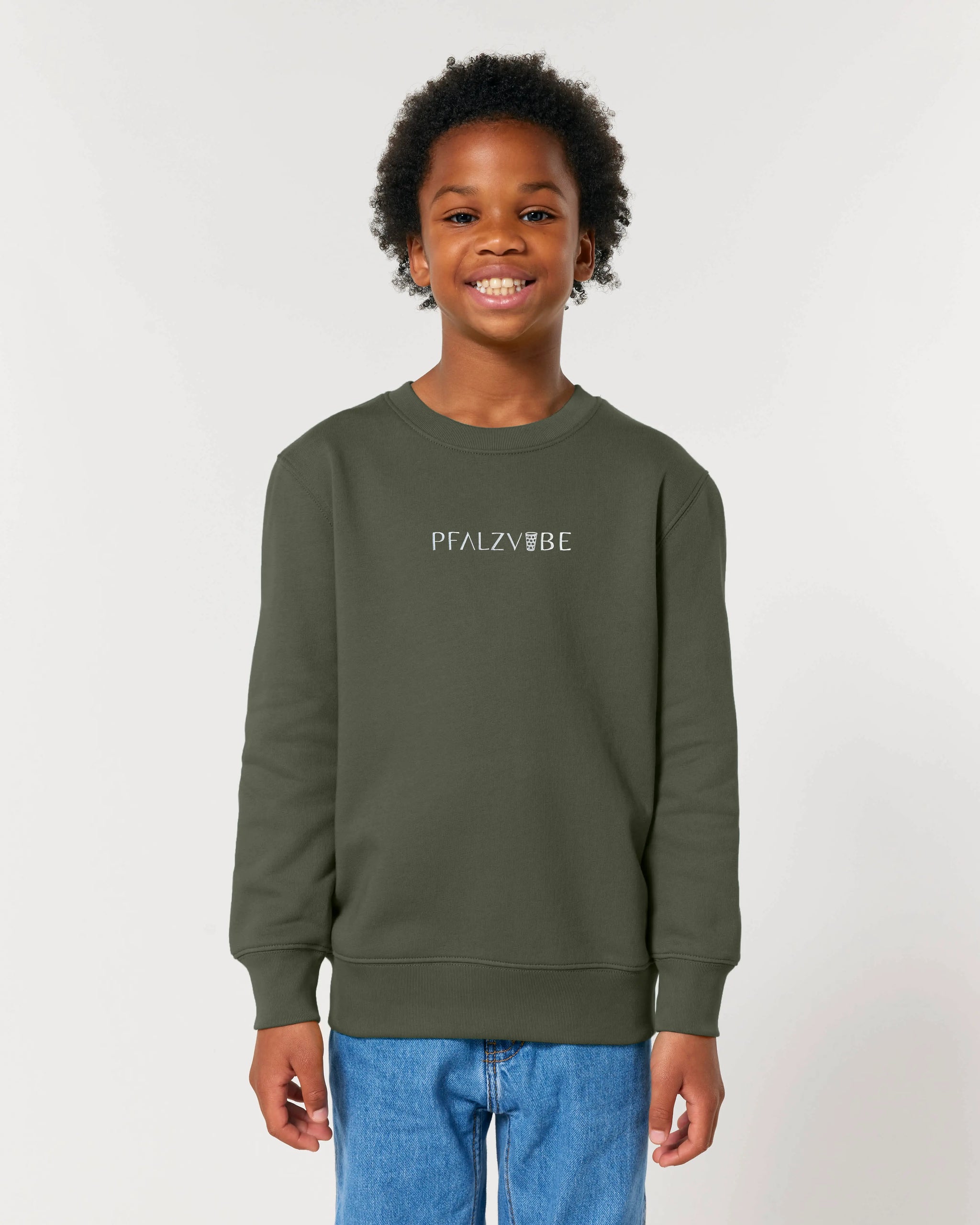 PFALZVIBE Premium Stick Kinder Pullover – Rueckansicht – Bio Pfaelzer Streetwear | PFALZVIBE