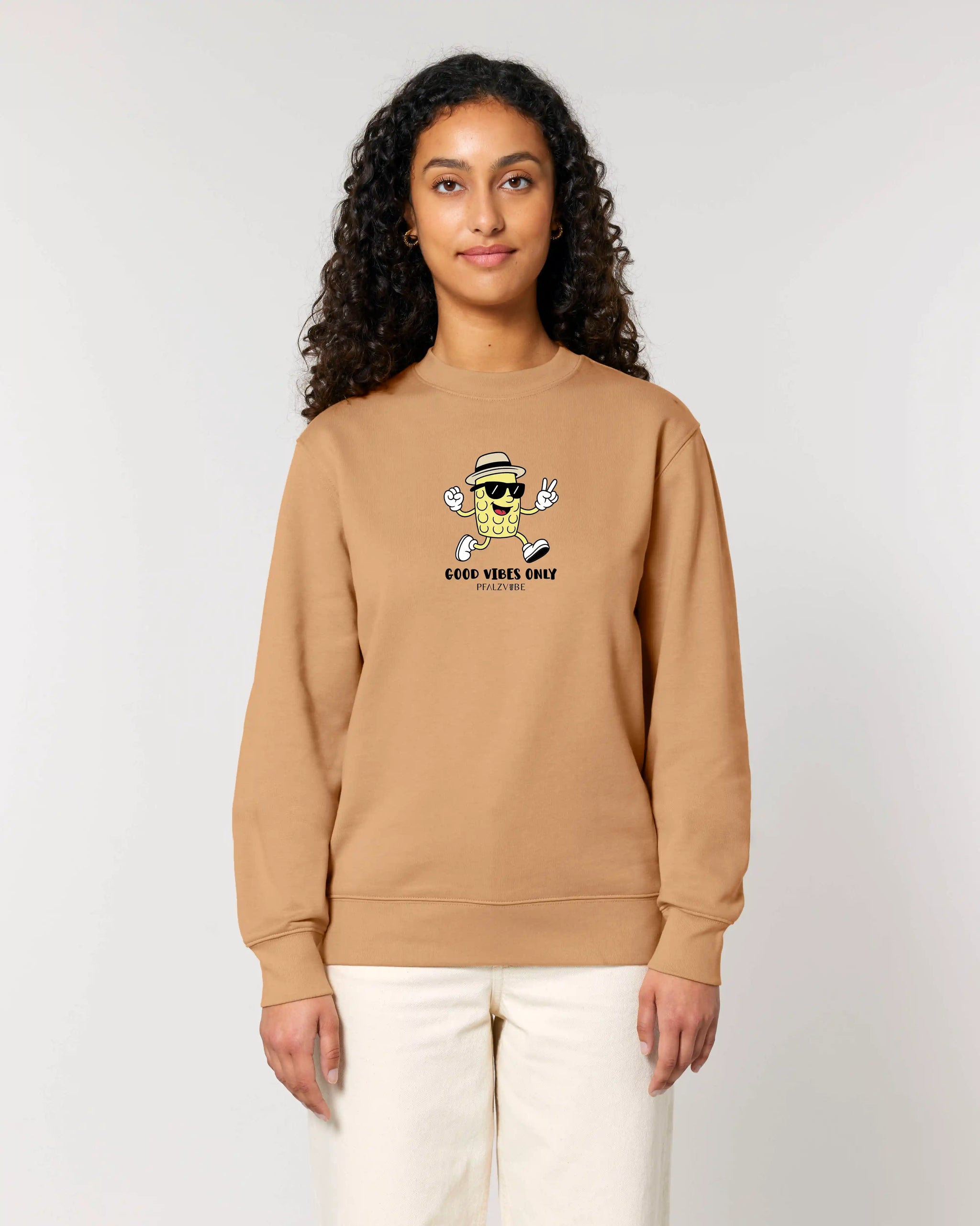 Good Vibes Only Pullover – Produktbild – Bio Pfaelzer Streetwear | PFALZVIBE