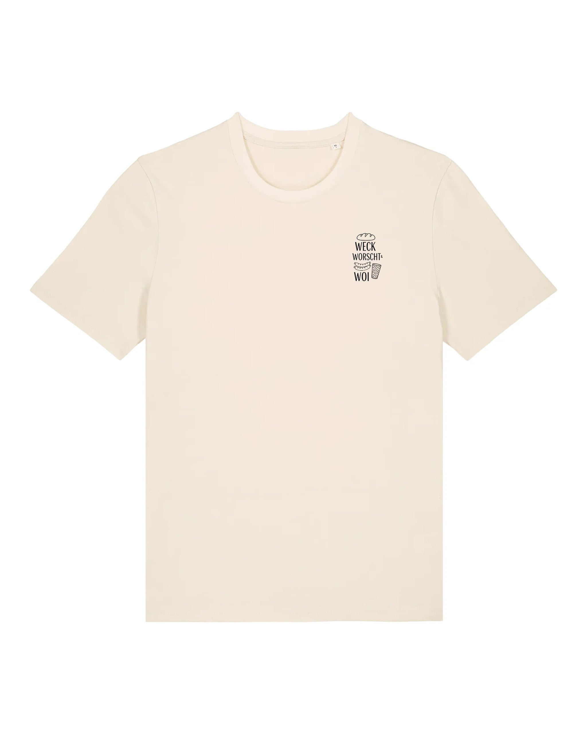 Weck Worscht & Woi - Brustprint – Produktbild – Bio Pfaelzer Streetwear | PFALZVIBE
