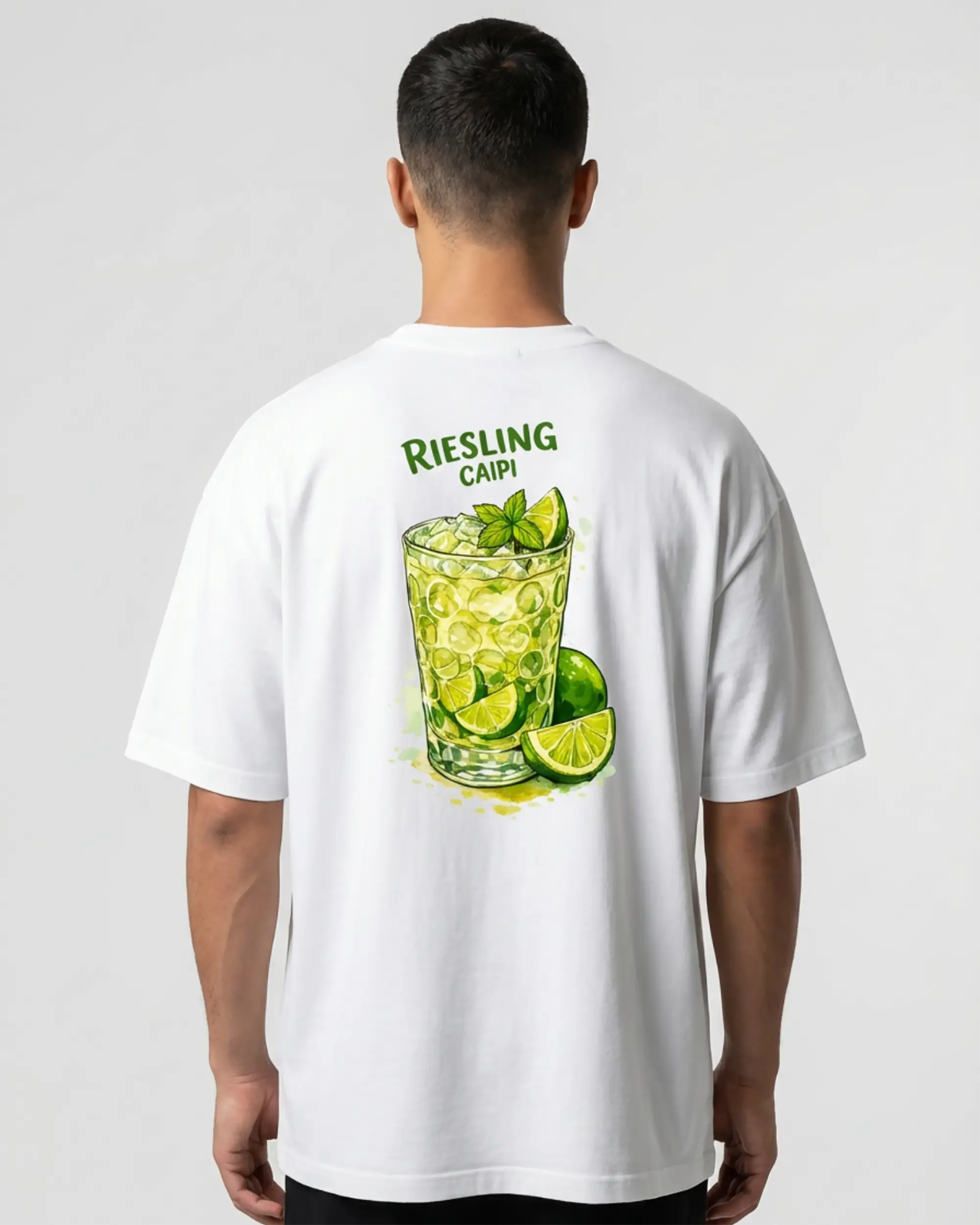 Riesling Caipi Oversized T-Shirt – Frontansicht – Bio Pfaelzer Streetwear | PFALZVIBE