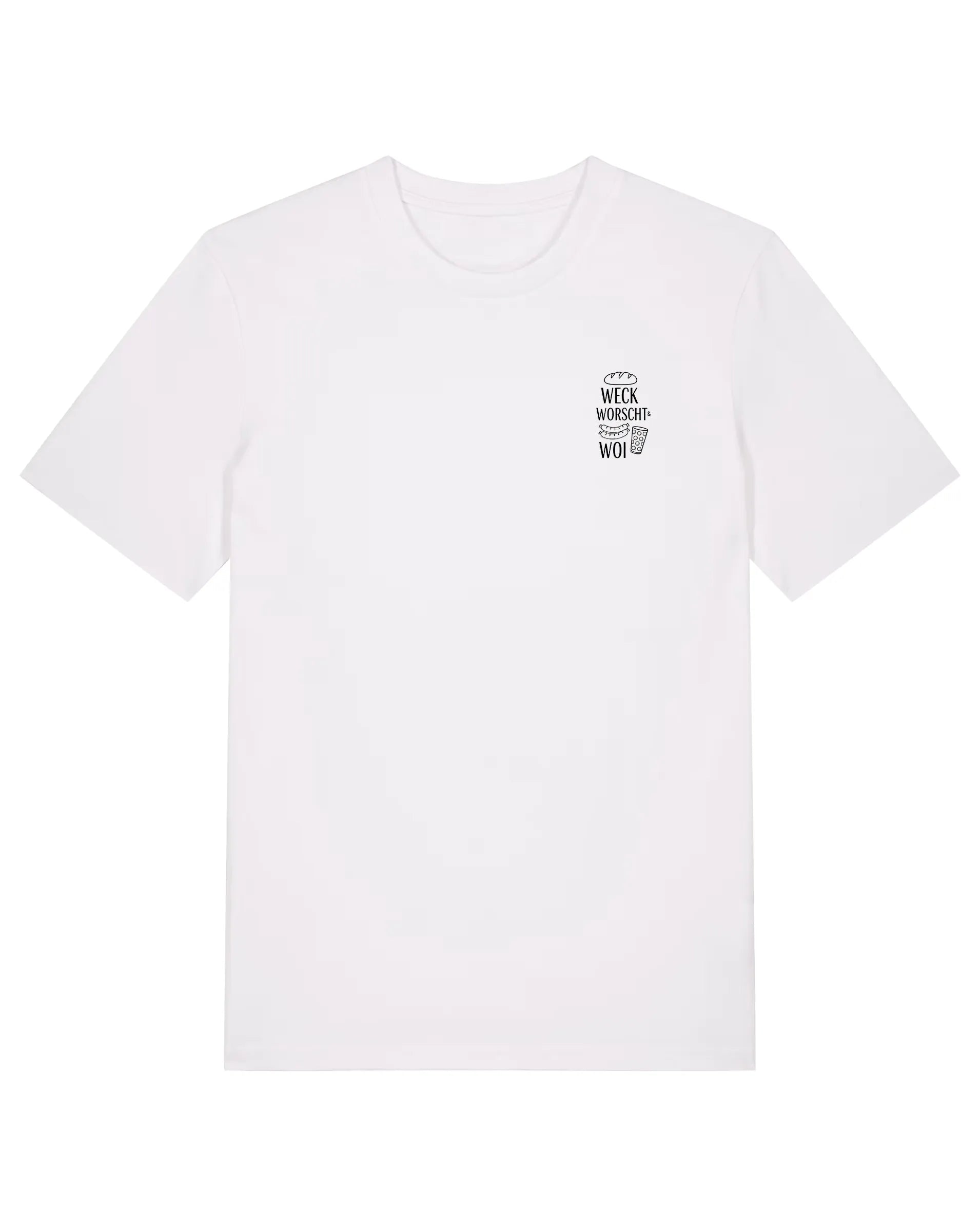 Weck Worscht & Woi - Brustprint – Seitenansicht – Bio Pfaelzer Streetwear | PFALZVIBE