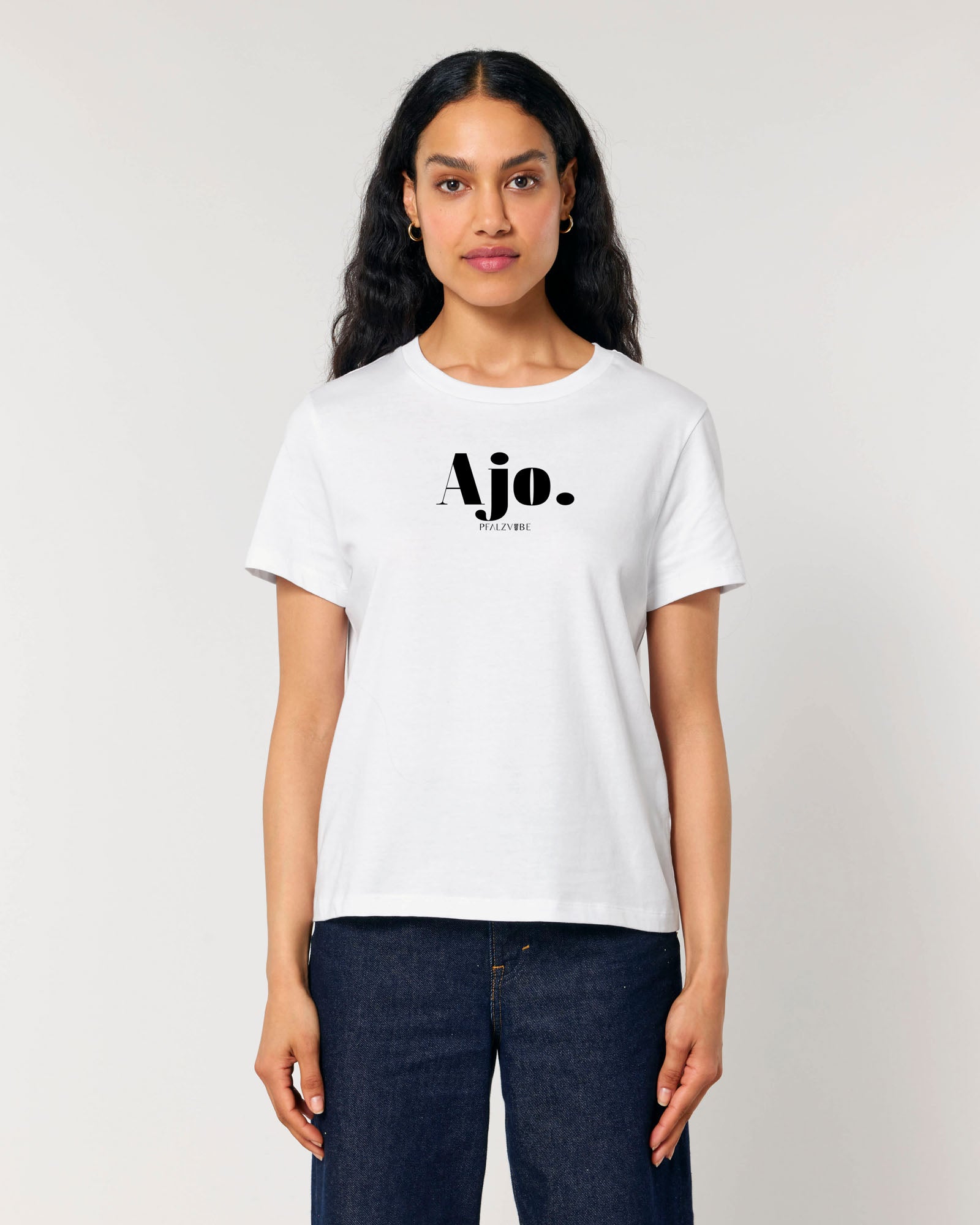 Ajo. Damenshirt – Detailansicht – Bio Pfaelzer Streetwear | PFALZVIBE